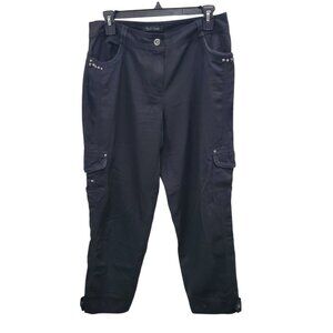 White House Black Market Crop Leg Women's Gem Studded‎ Casual Cargo Pants Size 8